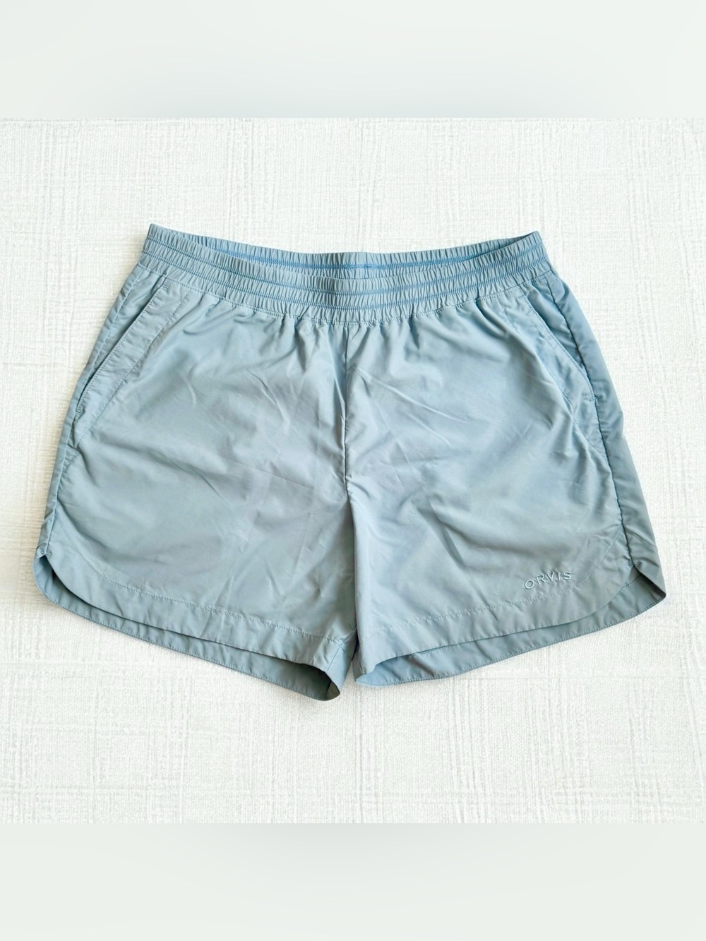 Orvis Shorts Quick-Dry Nylon Light Blue Womens Sz Small Loose Fit UPF 50 NWOT